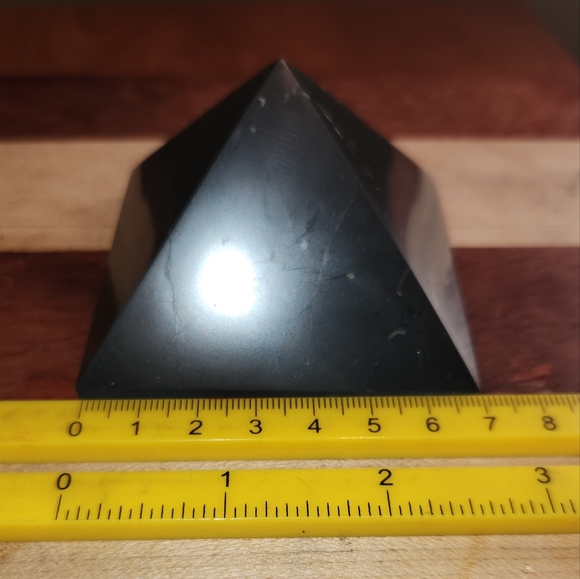 "Authentic 70mm Shungite Pyramid - EMF Protection, Healing Energy Home Deco - Picture 3 of 10